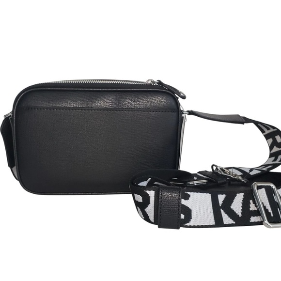 KARL LAGERFELD PARIS Maybelle Black Crossbody Bag Satchel, Rainbow Heart Accents - Picture 3 of 16